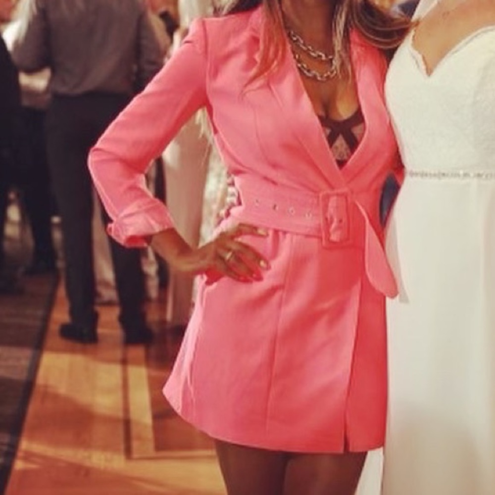 whitefox neon pink blazer dress